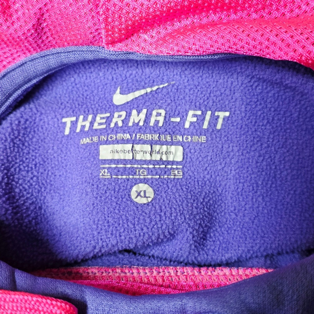 Nike Therma-FIT Hoodie Jacket Women's XL Purple Pink Graphic Pullover - Picture 5 of 9